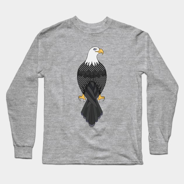 Starry black and white eagle Long Sleeve T-Shirt by Diego Carvalho